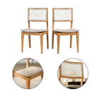 Kit 2 Cadeiras Granada Madeira Maciça C/ Estofado Em Linho