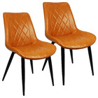 Kit 2 Cadeiras Haifa Livia Tábata Poltrona Estofada Pu Vintag