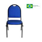 Kit 2 Cadeiras Hoteleiras Auditório Hotel Empilhável Fixa Azu