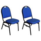 Kit 2 Cadeiras Hoteleiras Auditório Hotel Empilhável Fixa Azu