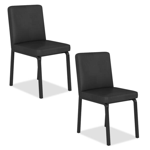 Kit 2 Cadeiras Industrial Pequim Preto/corino Preto - Móveis