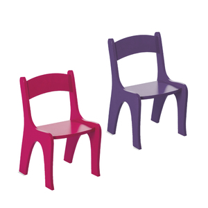 Kit 2 Cadeiras Infantis Em Mdf - Pintura Em Laca Rosa/roxo | Leroy Merlin