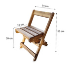 Kit 2 Cadeiras Infantis Madeira Dobrável Cadeirinha Jardim Ki