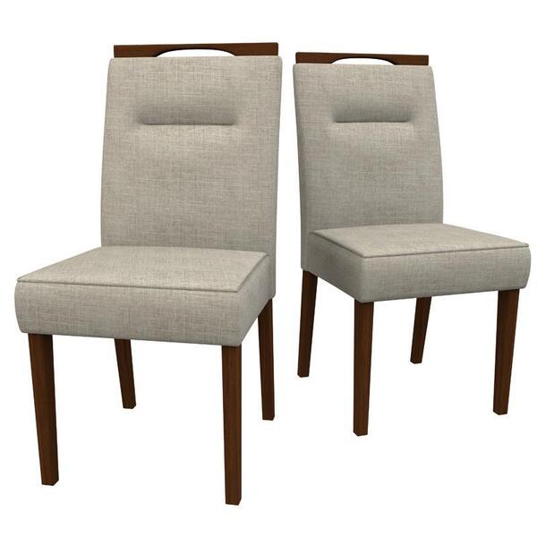 Kit 2 Cadeiras Italia Amendoa/veludo Linho - New Ceval