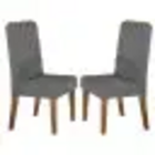 Kit 2 Cadeiras Iza Em Veludo Estofadas Viero Cor Cinza