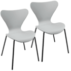 Kit 2 Cadeiras Jacobsen Polipropileno Sala Jantar Base Preta