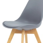 Kit 2 Cadeiras Jantar Eames Wood Leda Design Estofada Cinza
