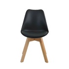 Kit 2 Cadeiras Jantar Eames Wood Leda Design Estofada Preta