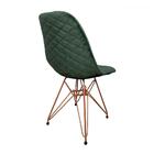 Kit 2 Cadeiras Jantar Estofadas Verde Eiffel Eames Base Cobre