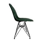Kit 2 Cadeiras Jantar Estofadas Verde Eiffel Eames Base Ferro
