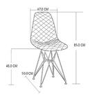 Kit 2 Cadeiras Jantar Estofadas Verde Eiffel Eames Base Ferro