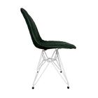 Kit 2 Cadeiras Jantar Estofadas Verde Eiffel Eames Base Ferro