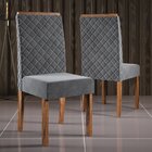 Kit 2 Cadeiras Julia Nogal/cinza