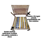 Kit 2 Cadeiras Junco Fibra Sintética Assento Estofado Area