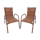 Kit 2 Cadeiras Junco Fibra Sintética Jardim Varanda Area