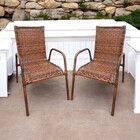Kit 2 Cadeiras Junco Fibra Sintética Jardim Varanda Area