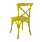 Kit 2 Cadeiras Katrina Cross Rivatti Madeira Amarela Assento