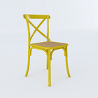 Kit 2 Cadeiras Katrina X Amarela Assento Bege Aço Asturias