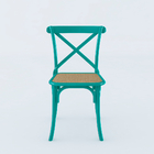 Kit 2 Cadeiras Katrina X Azul Turquesa Assento Bege Aço New G