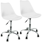 Kit 2 Cadeiras Leda Office Luisa Saarinen Estofada Base Girat