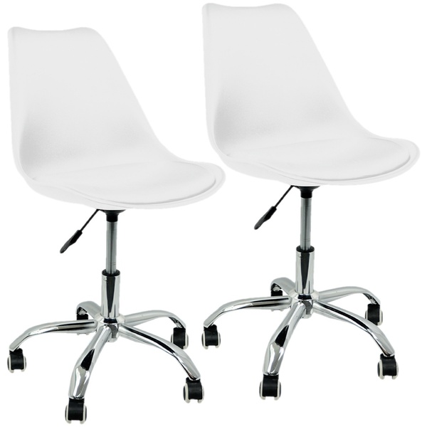 Kit 2 Cadeiras Leda Office Luisa Saarinen Estofada Base Girat