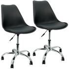 Kit 2 Cadeiras Leda Office Luisa Saarinen Estofada Base Girat