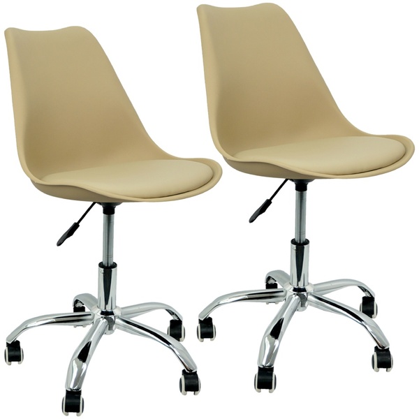 Kit 2 Cadeiras Leda Office Luisa Saarinen Estofada Base Girat