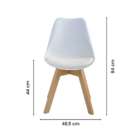 Kit 2 Cadeiras Leda Saarinen Wood Branco
