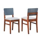 Kit 2 Cadeiras Linhas Estrutura Madeira Maciça Assento Estofa