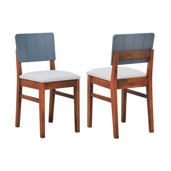 Kit 2 Cadeiras Linhas Estrutura Madeira Maciça Assento Estofa