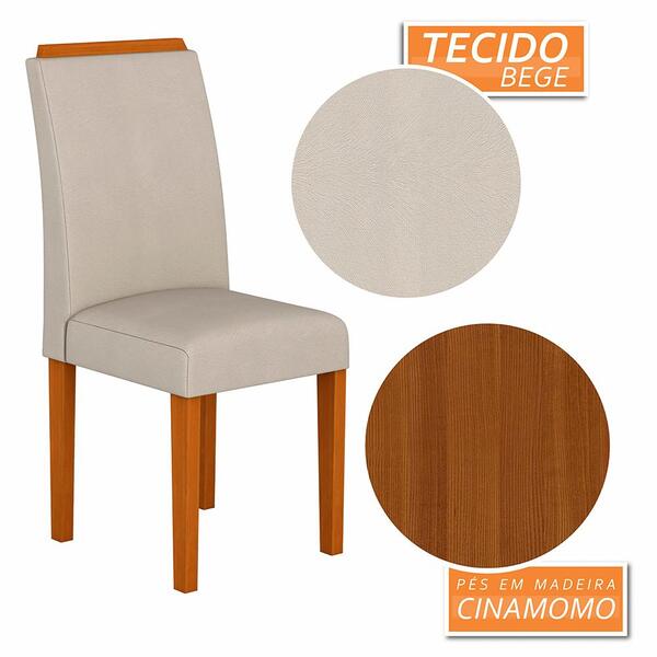 Kit 2 Cadeiras Londres Wood Mesa De Jantar Cina/beg - Móveis