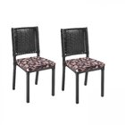 Kit 2 Cadeiras Lorenza Novabras Preta/floral Marrom