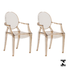 Kit 2 Cadeiras Louis Ghost Ambar