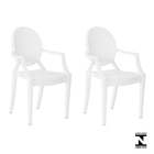 Kit 2 Cadeiras Louis Ghost Branco Sólido