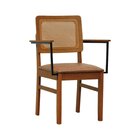 Kit 2 Cadeiras Lyon Com Braços Madeira Maciça Encosto Telinha