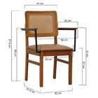 Kit 2 Cadeiras Lyon Com Braços Madeira Maciça Encosto Telinha