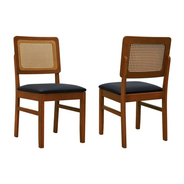 Kit 2 Cadeiras Lyon Madeira Maciça Encosto Telinha Assento Es