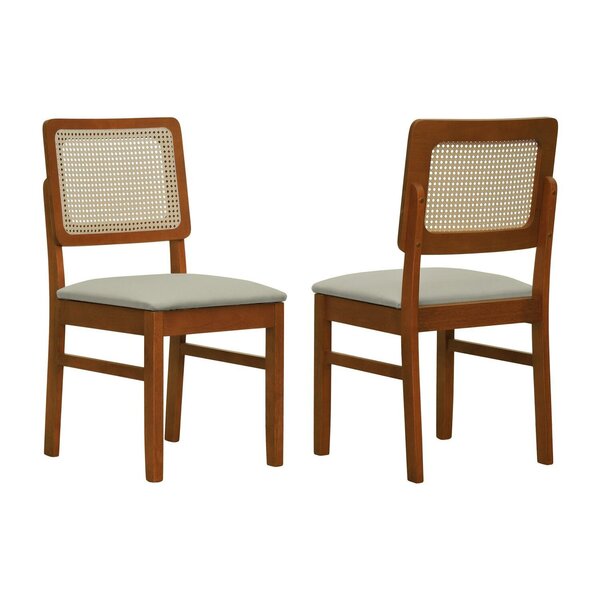 Kit 2 Cadeiras Lyon Madeira Maciça Encosto Telinha Assento Es