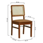 Kit 2 Cadeiras Lyon Madeira Maciça Encosto Telinha Assento Es