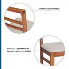 Kit 2 Cadeiras Madeira Maciça Assento Estofado Zuzu Garapa