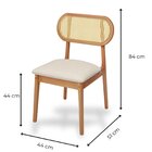 Kit 2 Cadeiras Madeira Maciça Encosto De Telinha De Rattan Li