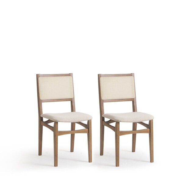 Kit 2 Cadeiras Madeira Maciça Encosto Em Tela Natural E Assen