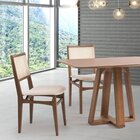 Kit 2 Cadeiras Madeira Maciça Encosto Em Tela Natural E Assen