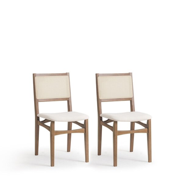 Kit 2 Cadeiras Madeira Maciça Encosto Em Tela Natural E Assen