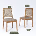 Kit 2 Cadeiras Madeira Maciça Estofada Buriti Madeira/bege