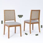 Kit 2 Cadeiras Madeira Maciça Estofada Buriti Madeira/cinza