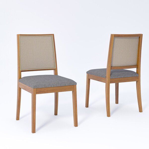 Kit 2 Cadeiras Madeira Maciça Estofada Buriti Madeira/grafite