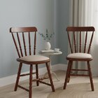 Kit 2 Cadeiras Madeira Maciça Estofadas Design Windsor Marrom