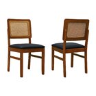 Kit 2 Cadeiras Madeira Maciça Lyon Encosto Telinha Amêndoa As