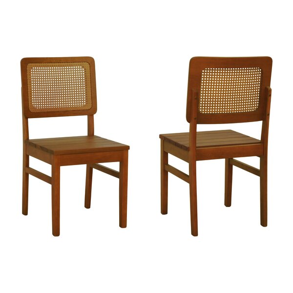 Kit 2 Cadeiras Madeira Maciça Lyon Encosto Telinha Amêndoa As
